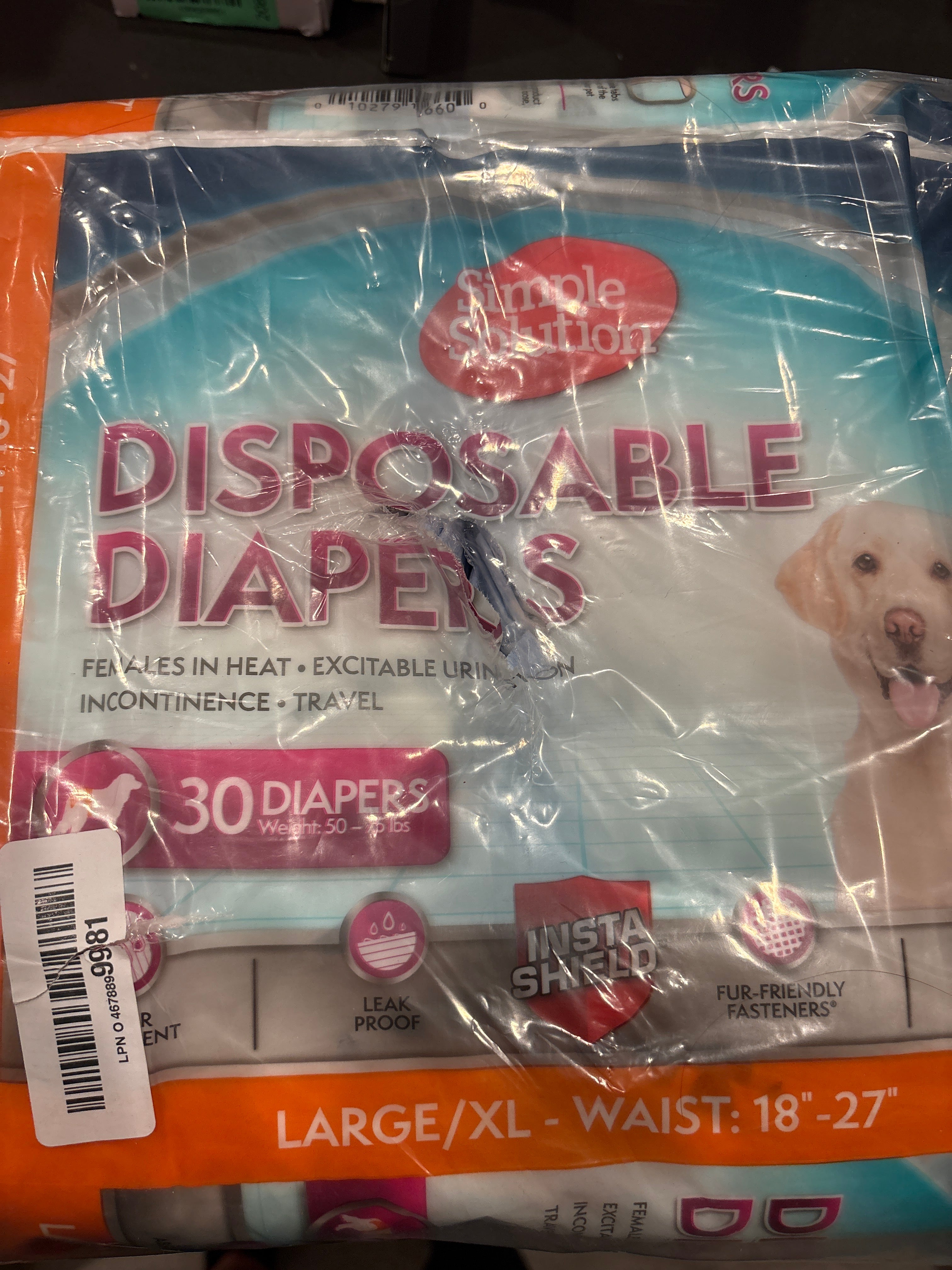 Disposable Dog Diapers size L/XL (50-75lbs)