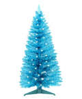 Santanelo 4ft Lighted Artificial Blue Christmas Tree?Small Snowy Artificial Xmas Tree, Not Pre-Lit White Tinsel Pine Trees With Lights For Small Spaces, Office Lobby & Winter Wedding Centerpiece