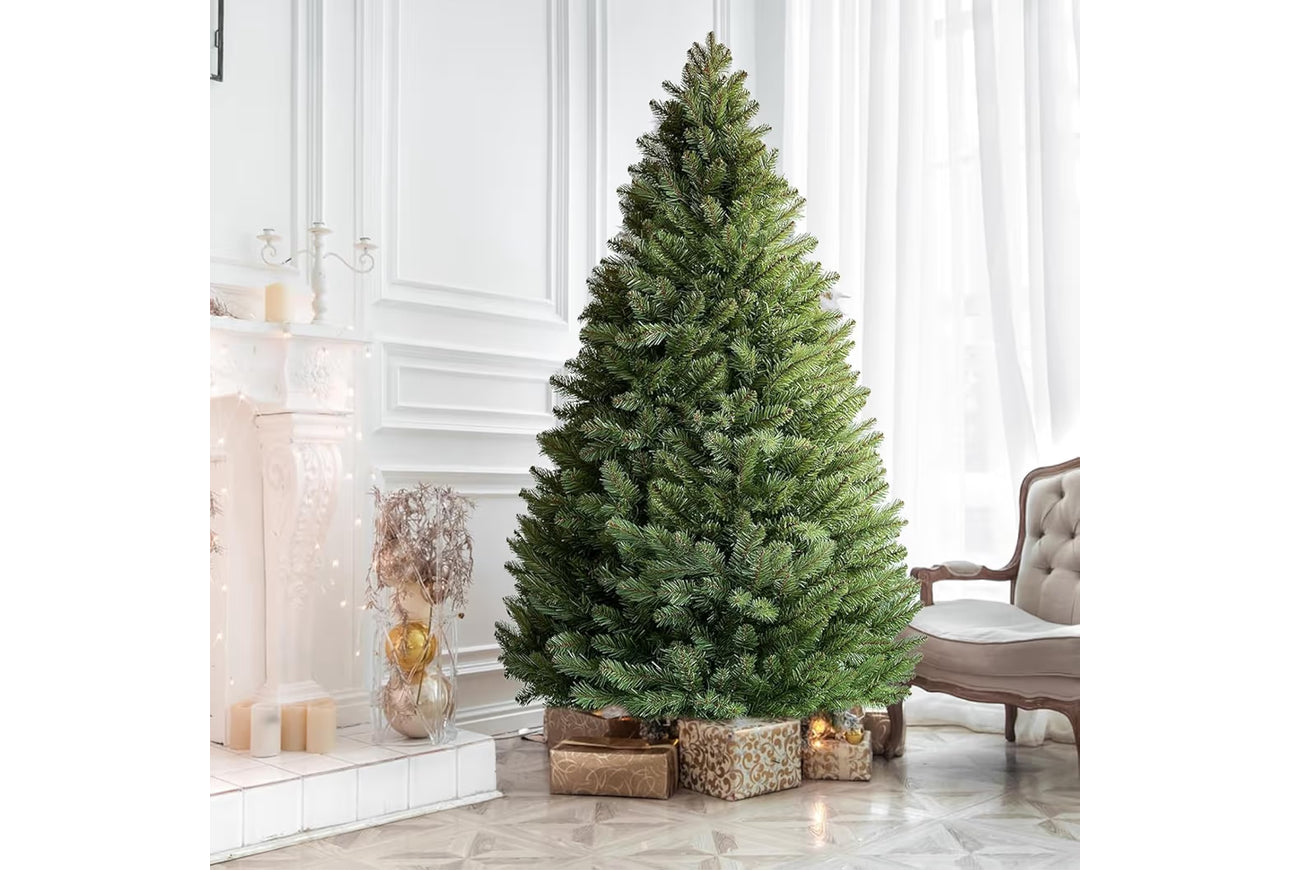 CASA CLAUSI 6ft Artificial Christmas Tree Premium Pine Xmas Tree with 1000 Branch Tip, 1 Minute Christmas Tree Unlit Realistic Holiday Party Décor for Home Office, Foldable Stand, Easy Assembly