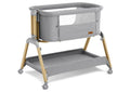 Jimglo 3 In 1 Baby Bassinet, Rocking Bassinets With Comfy Mattress And Wheels, Adjustable Height Bassinet Bedside Sleeper, Easy Folding Portable Crib For Newborn (Grey)