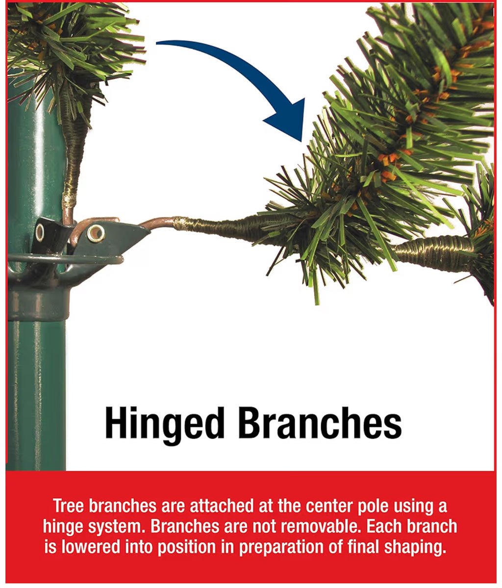 National Tree 4.5 Foot Dunhill Fir Slim Tree With Snow, Red Berries And Cones, Hinged (DUF-301-45)