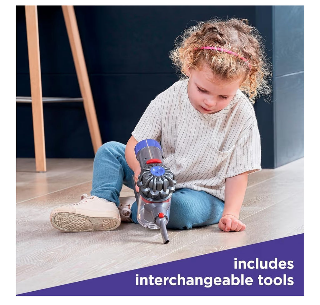 Casdon Dyson Cordless Vacuum Interactive & Officially Licensed Toy Dyson Vacuum For Children Aged 3+ Realistic Role-Play Fun, Purple And Orange