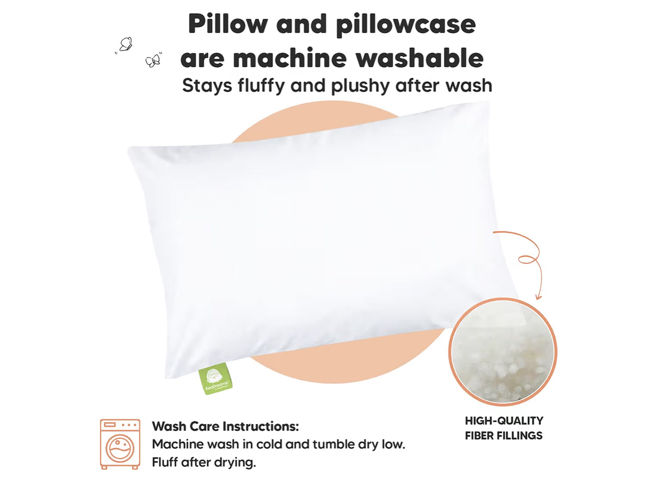 Toddler Pillow With Pillowcase - 13x18 My Little Dreamy Kids Travel Bed Pillows For Sleeping, Organic Cotton Small Pillowcase, Soft & Breathable, Machine Washable, Toddlers 2-5 Years Old(Construction)