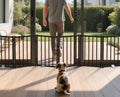 BFNN Metal Short Dog Gate, 16.5" High To Step-Over, Free Standing Foldable Pet Gate, Up To 72" Wide Puppy Fence For Stairs And Doorways, Indoor & Outdoor Use, No Drilling And No Assembly, Black
