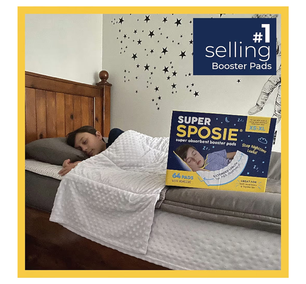 Super Sposie Booster Pads, Max Absorbency For Nighttime Diapers, Use With Overnight Diapers Size 5+ And Night Time Pull Ups, Incontinence Protection