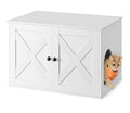 Feandrea Cat Litter Box Enclosure, Litter Box Furniture Hidden With Removable Divider, Indoor Cat House, End Table, 31.5 X 20.9 X 19.7 Inches, White UPCL002W01