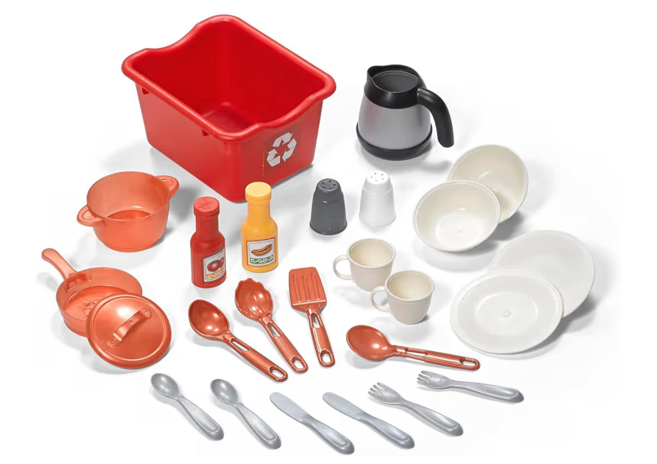 Step2 Best Chefs Kids Kitchen Playset, Indoor/Outdoor Kitchenette, Interactive Play With Lights And Sounds, Made Of Durable Plastic, Includes 25 Piece Toy Accessories, For Toddlers 2+ Years Old