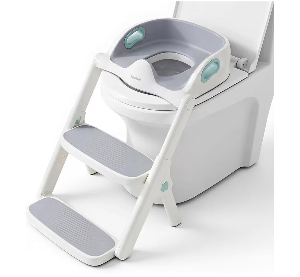 Lalalark Potty Training Seat, 2-In-1 Toddler Toilet Seat With Steps, Upgrade Potty Step Stool For Toddler With Anti-Slip Pad Step Stool, Extended Splash Guard, Foldable Potty Ladder Boys Girls, Green