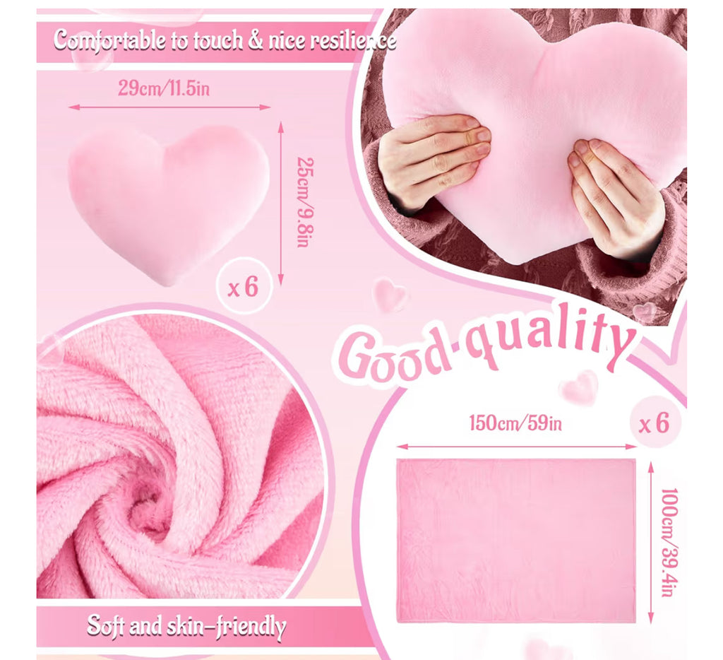 Fanfanwin 48 Pcs Sleepover Party Supplies Spa Birthday Slumber Pajamas Galentines Party Favors Coquette Throw Blanket Pillow Headband Scrunchies Eye Mask Cup Socks(Pink,Solid Color)