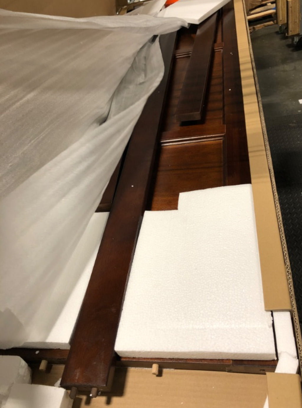 AFI, Madison King Solid Wood Panel Headboard, Walnut