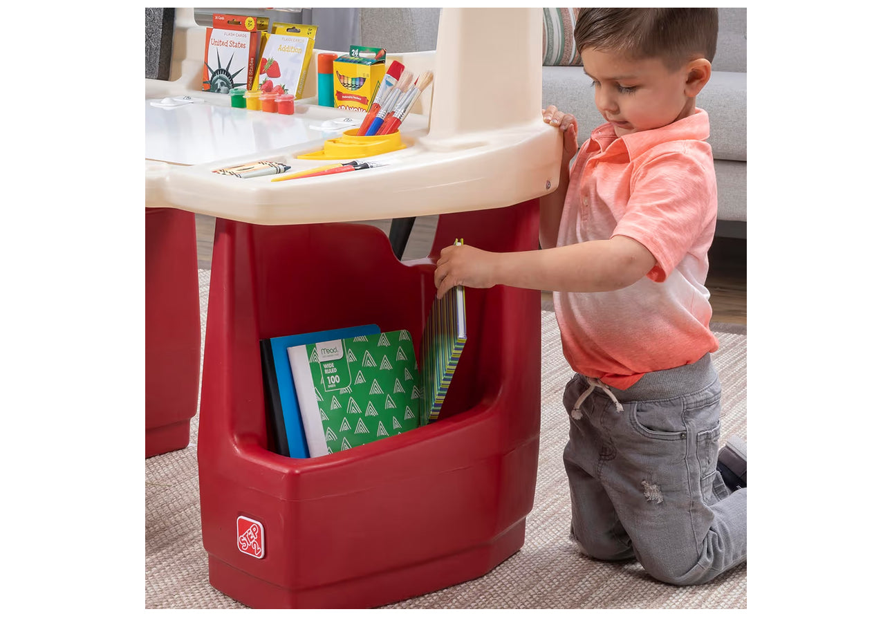 Step2 Deluxe Art Master Desk, Kids Activity Table & Chair, Arts & Crafts Desk, Made Of Durable Plastic, For Toddlers 3+ Years Old