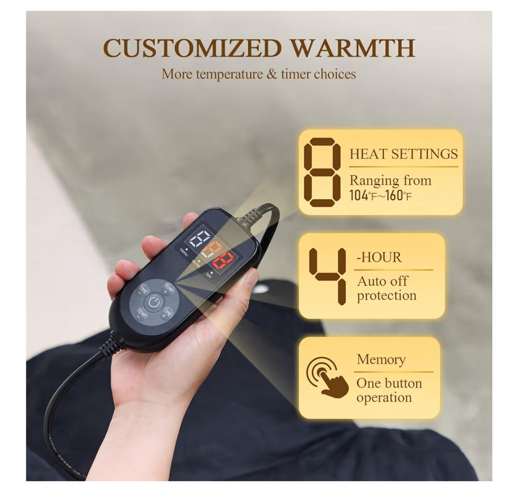 InVarme Neck And Shoulder Heating Pad: 2X Graphene Extra Hot Max 160? For Faster Deeper Pain Relief - 4H Auto Shut Off For Home Office Use - Machine Washable - Gifts For Dad Grandpa Husband
