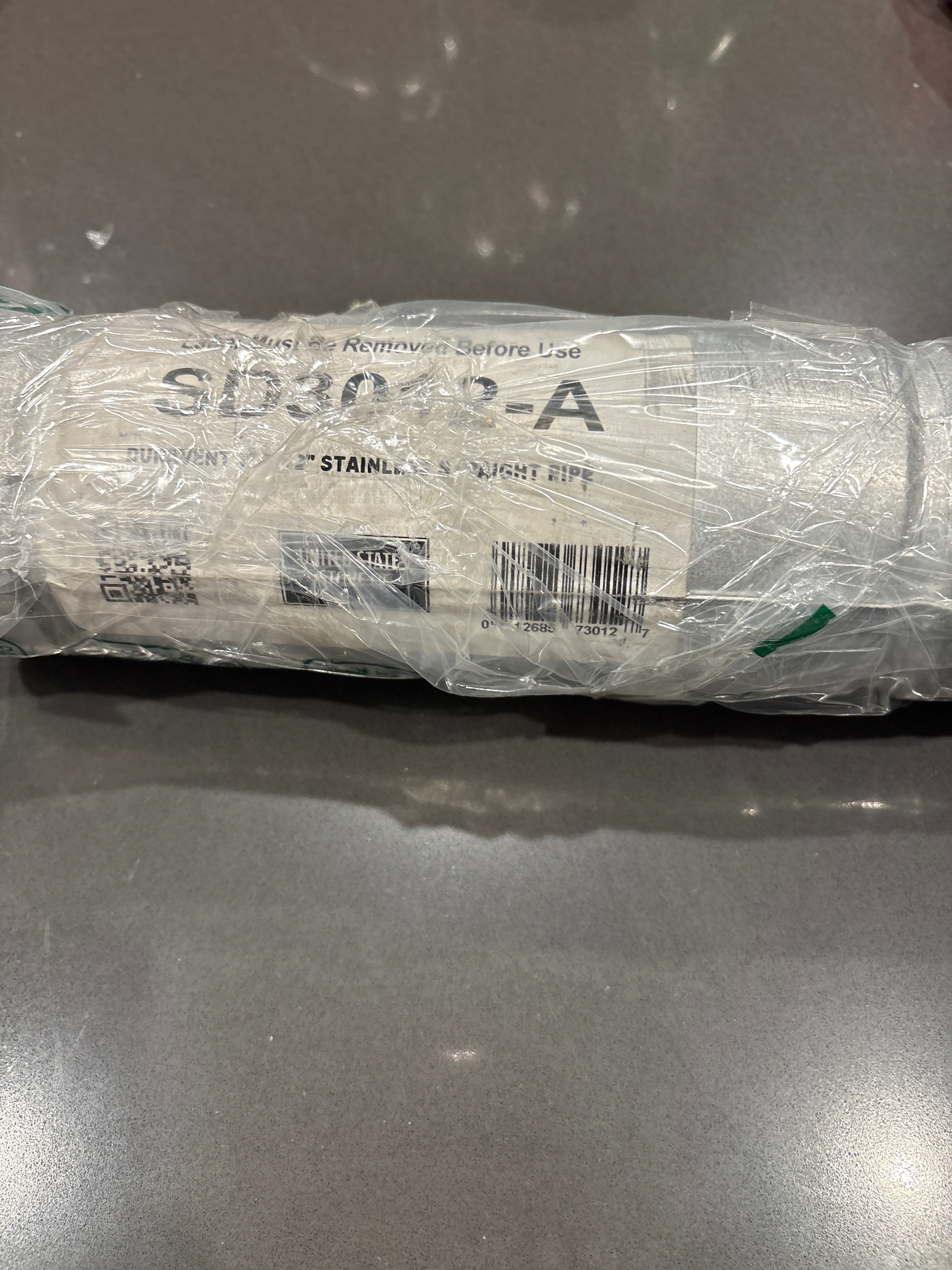 Duravent 3”x12” Straight Pipe