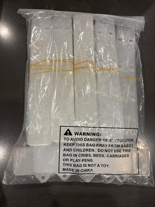 12 Pack Station Hanging Merchandise Strips with S Hooks, 12 Stations Plastic Display Strpis for Retail Display with Label Header