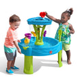 Step2 Summer Showers Splash Tower Water Table For Kids, Outdoor Kids Water Sensory Table, Ages 1.5+ Years Old, 8 Piece Water Toy Accessories, Blue & Green