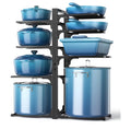 ORDORA 8-Tier Pots And Pans Organizer Under Cabinet, Kitchen Cabinet Organizers And Storage, Heavy Duty 120LBS Pots And Pan Storage Rack Organizer Inside Cabinet, Adjustable, Silver