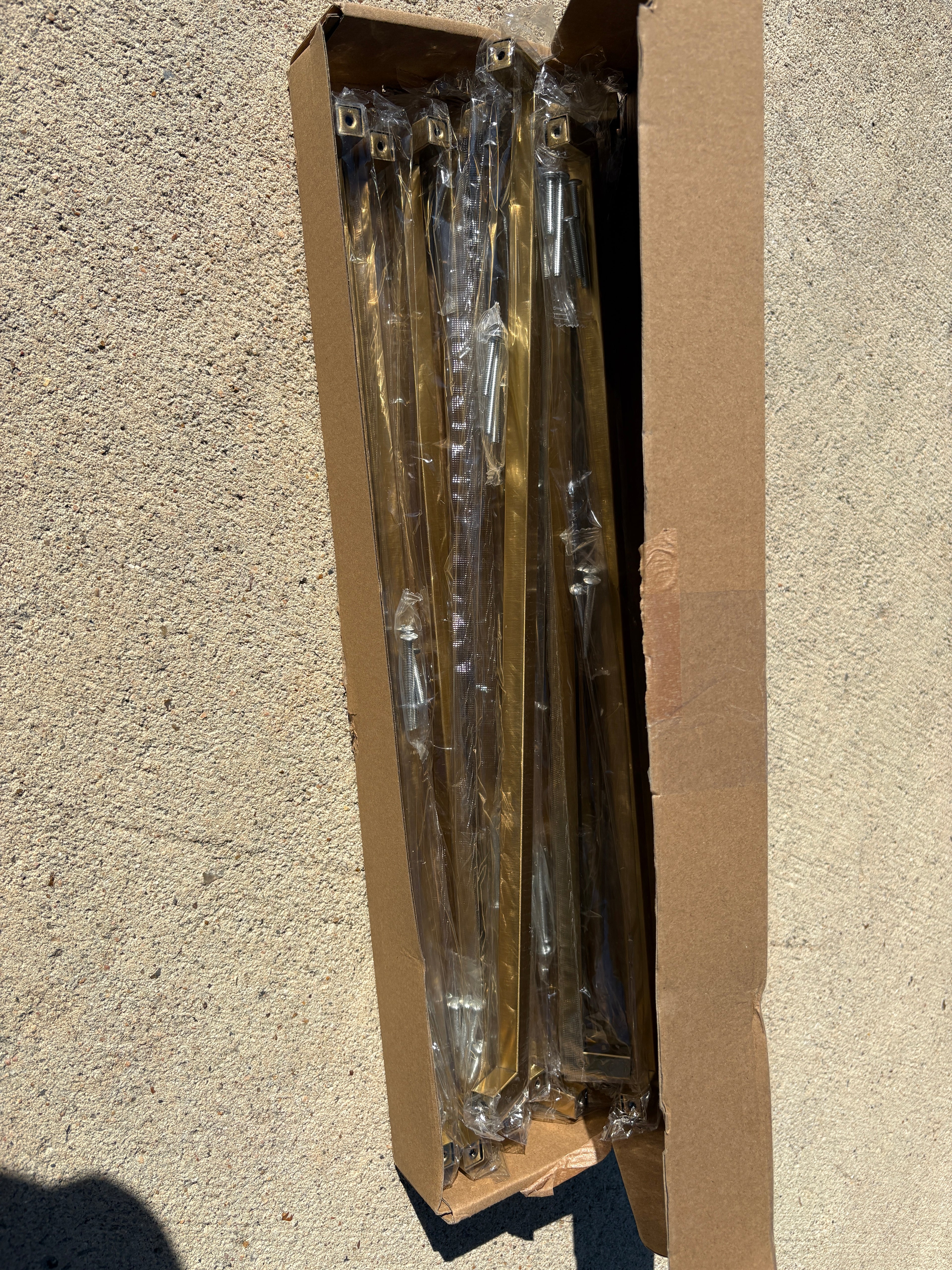 goldenwarm Kitchen Cabinet Handles Brass Drawer Pulls - LSJ12GD458 Kitchen Drawer Handles Knobs and Handles for Dresser Drawers Gold Pulls 10 Pack