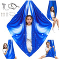 Sensory Swing For Kids & Adults With 360° Swivel Hanger Kit, Double Layer Elastic Therapy Swing Holds Up To 300lbs For Autism, ADHD,Aspergers, And SPD (Blue Sky Star)