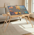 TEAKMAMA Puzzle Table 27.6" Tall 1500 Piece Puzzle Board With Drawers, 34.2" X 26.3" Adjustable 5-Tilting-Angle Jigsaw Table With Legs, Jigsaw Board For Adults, Nature