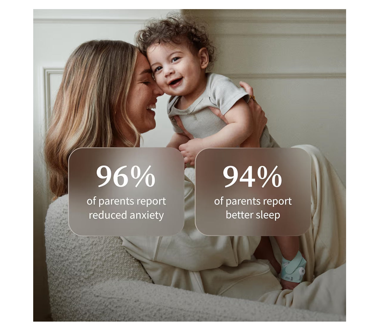 Owlet Dream Sock® - FDA-Cleared Smart Baby Monitor - Track Live Pulse (Heart) Rate, Oxygen In Infants - Receive Notifications - Dusty Rose