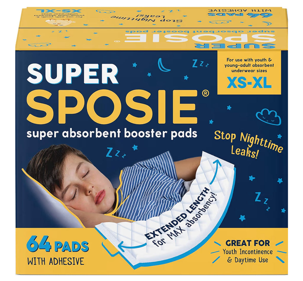 Super Sposie Booster Pads, Max Absorbency For Nighttime Diapers, Use With Overnight Diapers Size 5+ And Night Time Pull Ups, Incontinence Protection