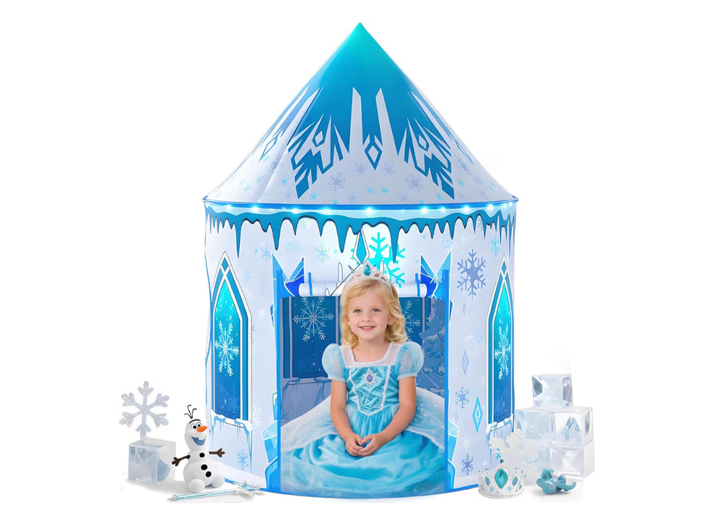 Girls Frozen Play Tent For Kids: Pop Up Baby Castle Playhouse Tent - Blue Children Tent Indoor And Outdoor Toys For Toddlers Birthday Gift