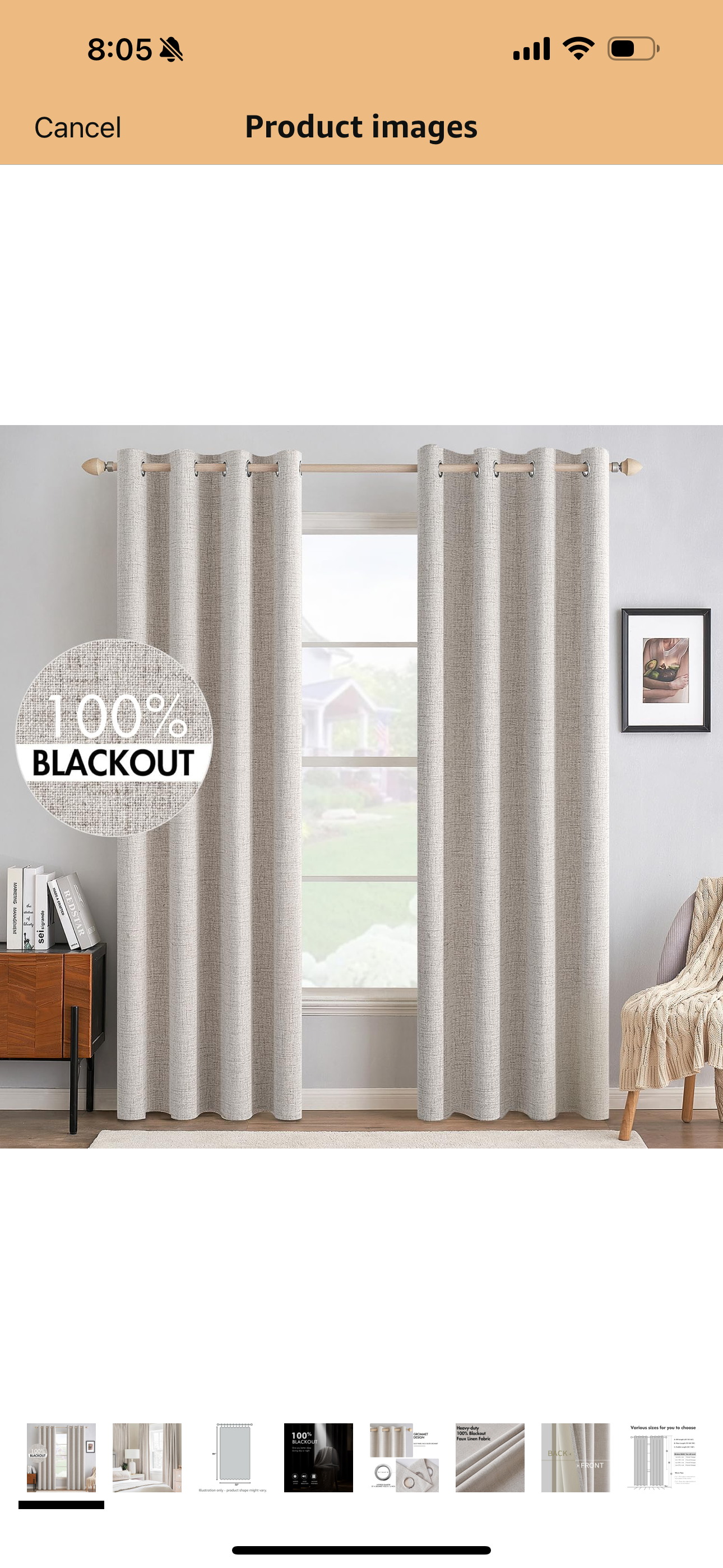 MIULEE 100% Blackout Linen Textured Curtains For Bedroom Solid Thermal Insulated Ivory Grommet Room Darkening Curtains & Drapes Luxury Decor For Living Room Nursery 52 X 84 Inch (2 Panels)