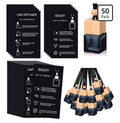 Boao 50 Sets Hanging Car Air Freshener Diffuser Bottles With 2 X 3.54 Inch Car Diffuser Instructions Cards For Empty Essential Oil Bottles(Black Square,Black Card)