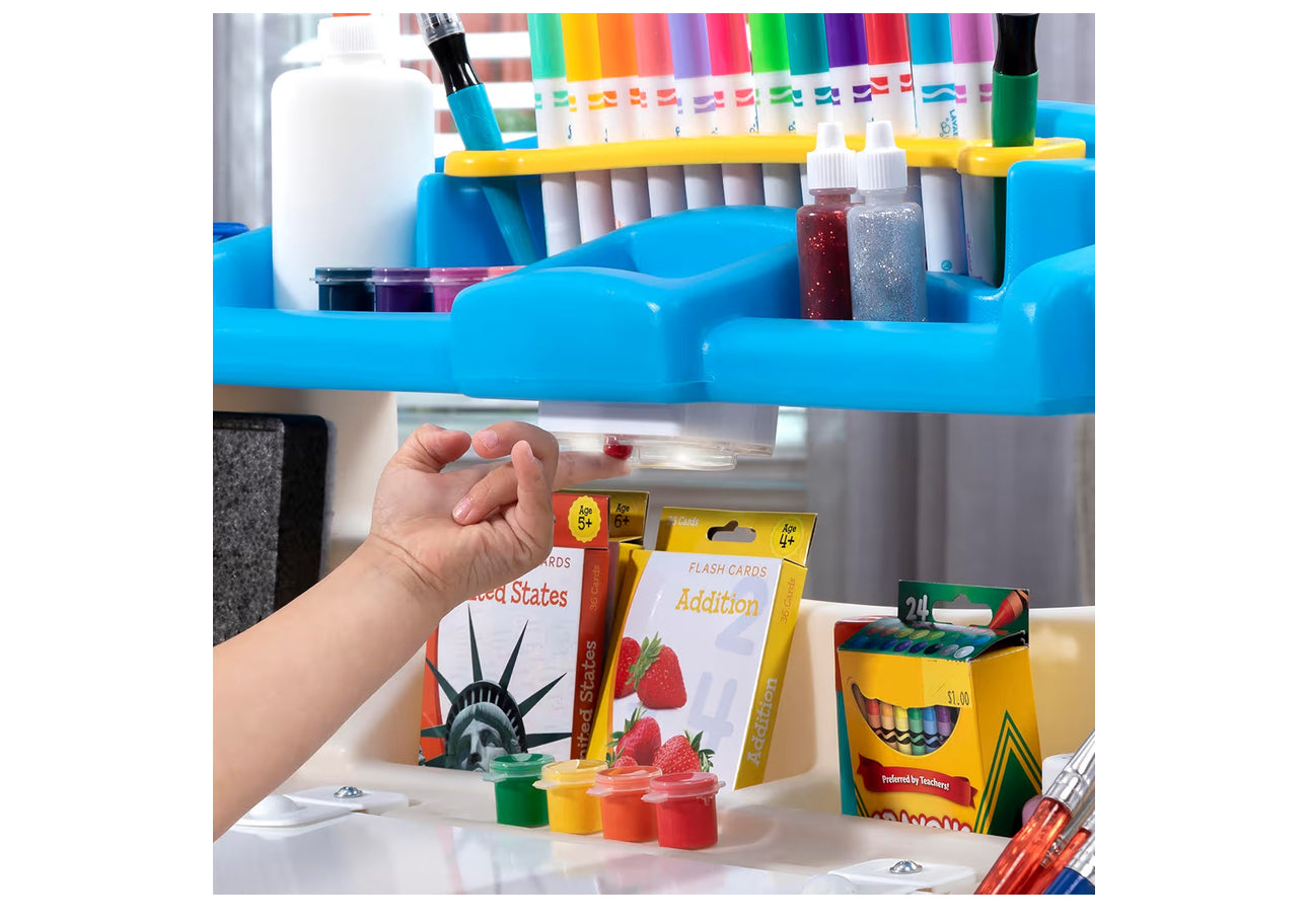 Step2 Deluxe Art Master Desk, Kids Activity Table & Chair, Arts & Crafts Desk, Made Of Durable Plastic, For Toddlers 3+ Years Old
