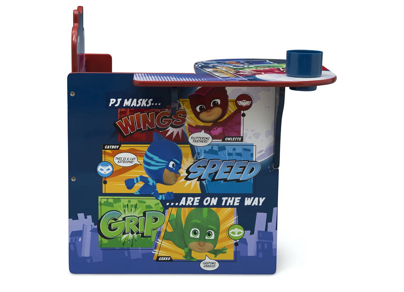 Delta Children Chair Desk With Storage Bin - Ideal For Arts & Crafts, Snack Time, Homeschooling, Homework & More - Greenguard Gold Certified, PJ Masks