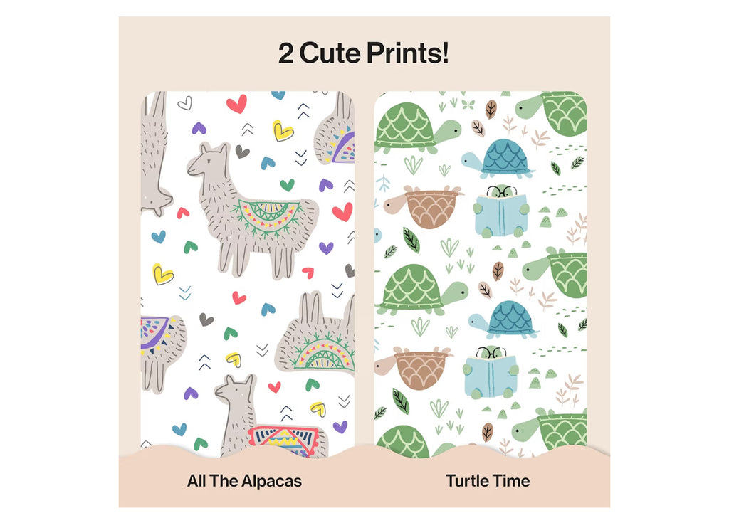 The Honest Company Comfort Dry Disposable Daytime Diapers For Sensitive Skin, Hypoallergenic, All The Alpacas + Turtle Time, Super Club Box Size 1 (8–14 Lbs), 136 Count