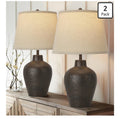 Farmhouse Rustic Table Lamps Set Of 2 For Bedroom Living Room End Table Dark Brown Terracotta Nightstand Lamps Bedside Lamps Home Decor 21” Tall Resin Table Lamp, Bulbs Included