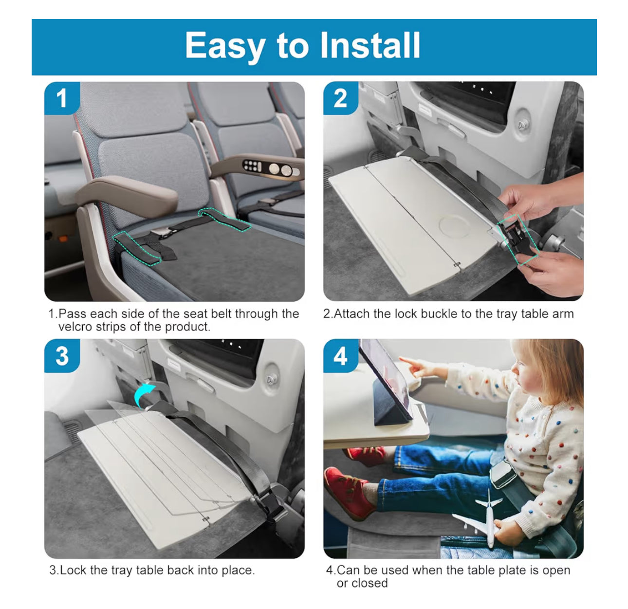 COZYBONDER Toddler Airplane Bed & Travel Essentials - Kids Airplane Seat Extender, Portable Plane Bed For Flights