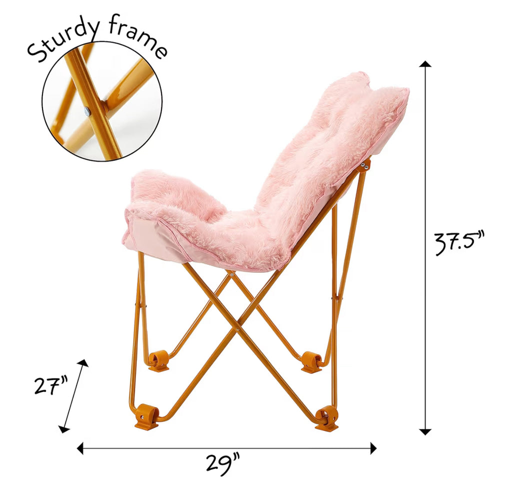 Urban Lifestyle Mongolian Butterfly Chair, Blush