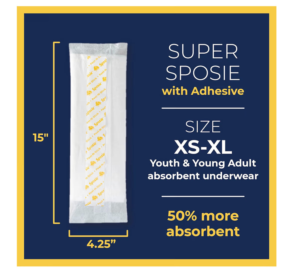 Super Sposie Booster Pads, Max Absorbency For Nighttime Diapers, Use With Overnight Diapers Size 5+ And Night Time Pull Ups, Incontinence Protection