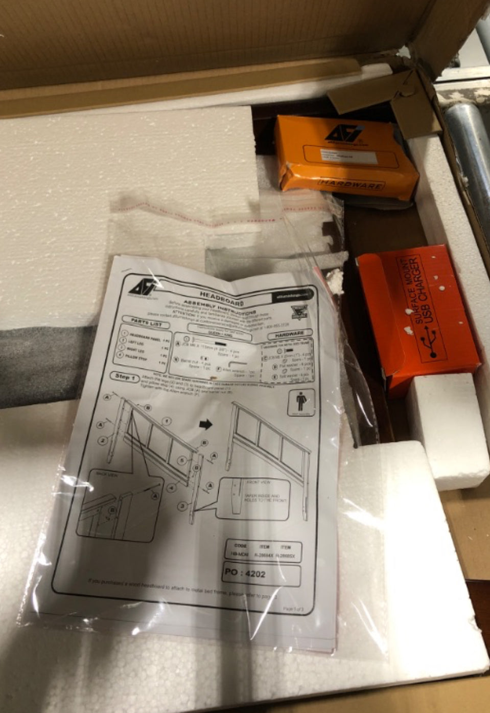 AFI, Madison King Solid Wood Panel Headboard, Walnut