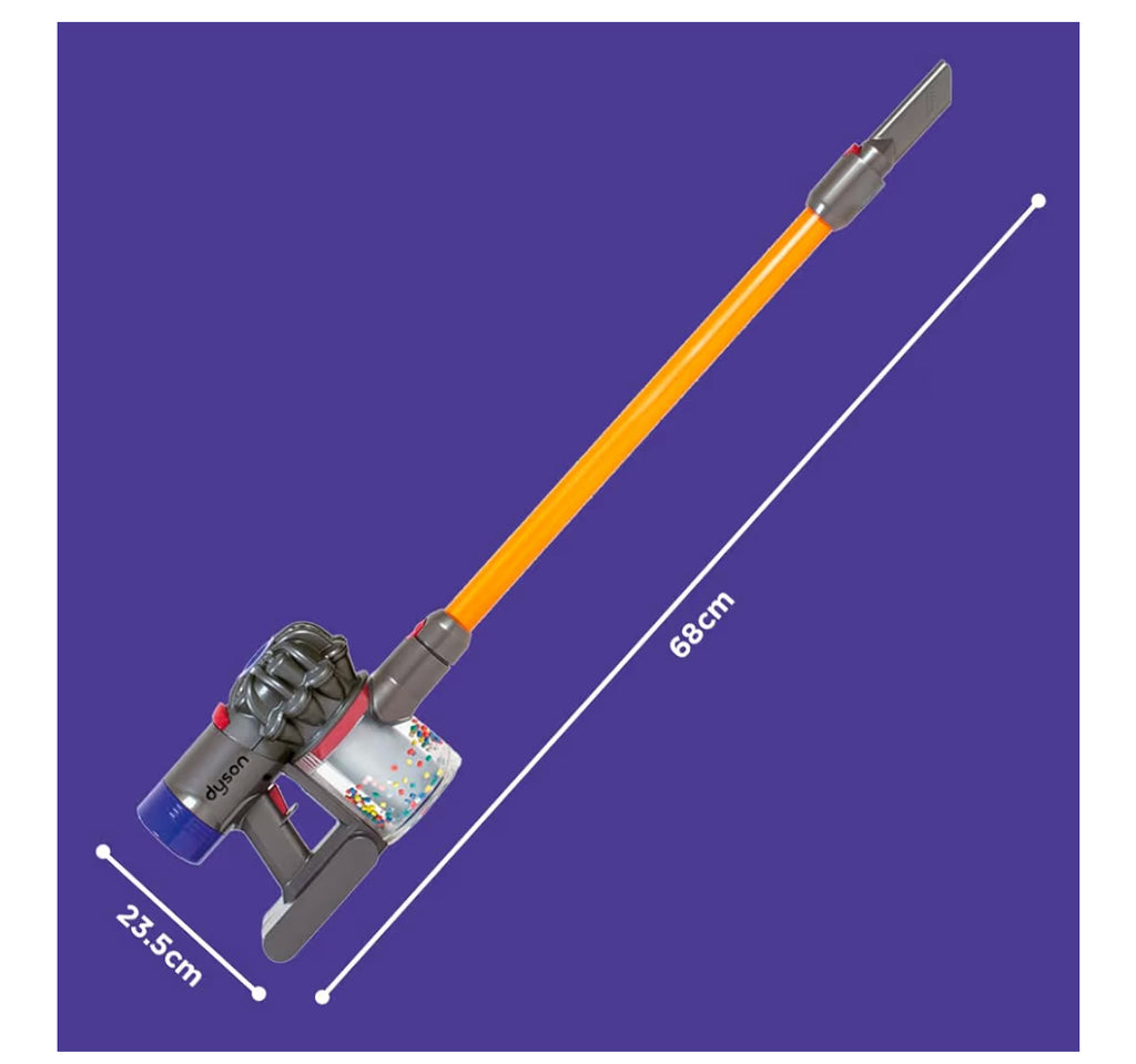 Casdon Dyson Cordless Vacuum Interactive & Officially Licensed Toy Dyson Vacuum For Children Aged 3+ Realistic Role-Play Fun, Purple And Orange