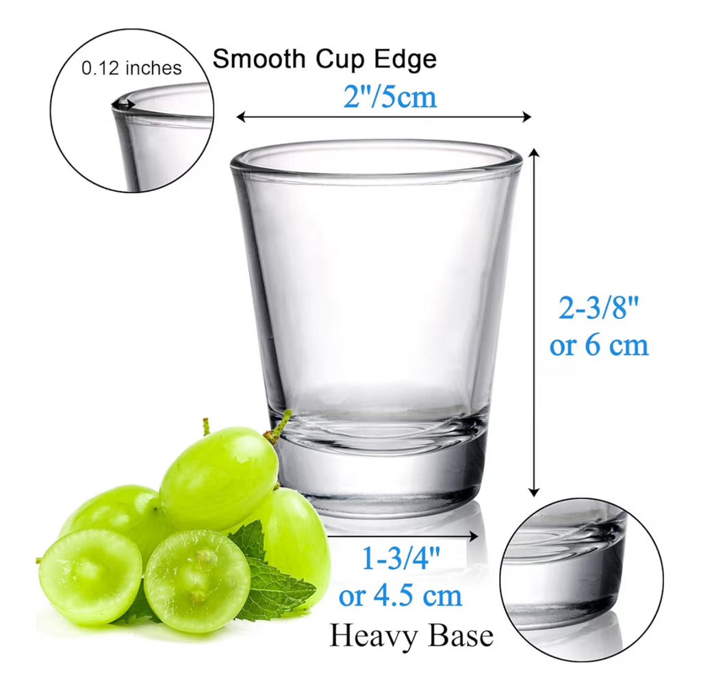 Tebery 30 Pcs 60ml Shot Glasses, 2oz Heavy Base Shot Glasses Sets, Round Glassware Shot Glass, Clear Glass For Vodka, Whiskey, Tequila, Espresso, Liquor