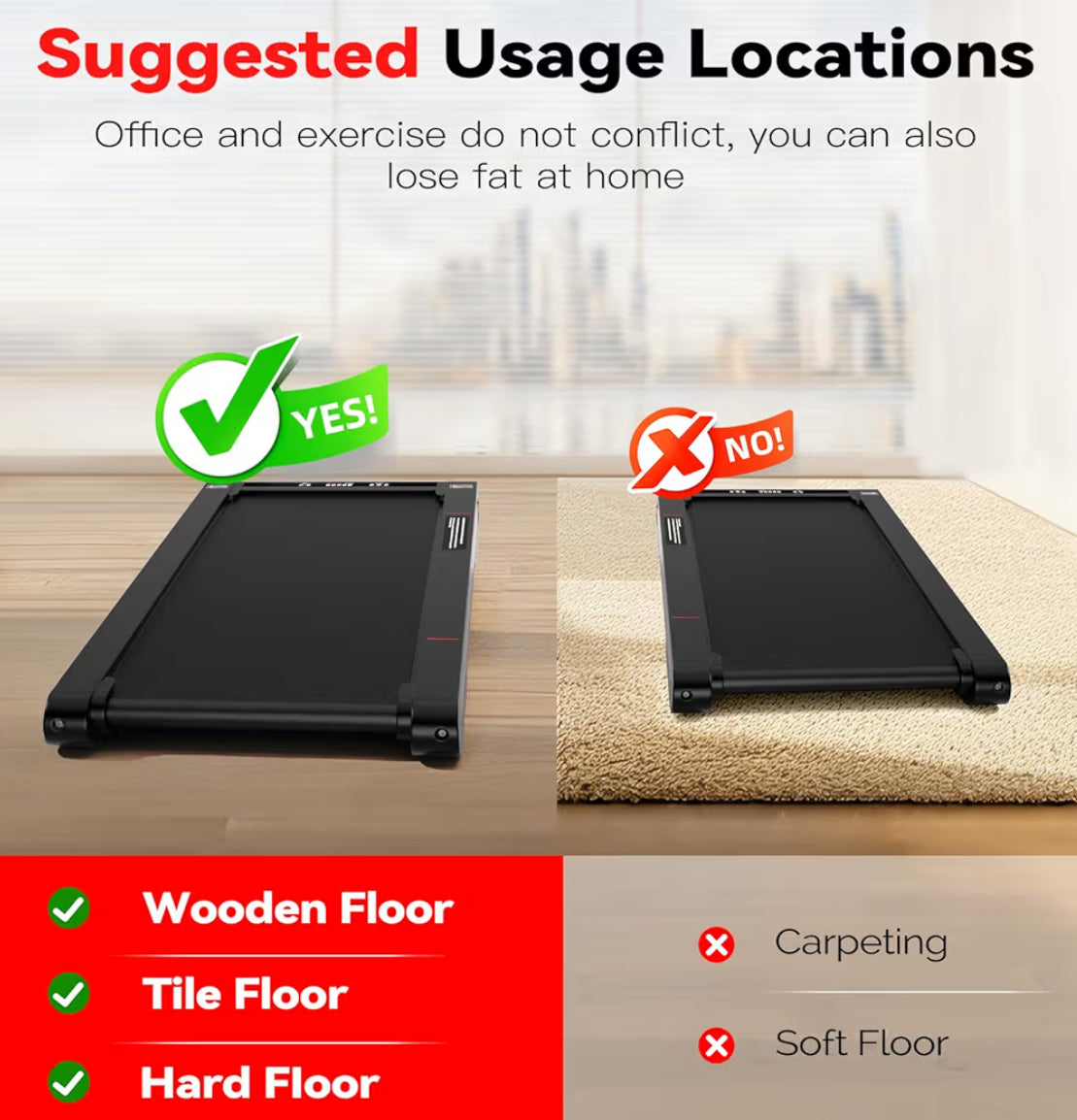 Walking Pad Treadmill With APP, 3 In 1 Under Desk Treadmills, 2.5HP Low Noise Walking Vibration Pad With Remote Control,Portable Treadmill For Home Office, Red
