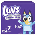 Luvs Size 7 Baby Diapers, Platinum Protection Bluey Diapers For Day & Night, Size 7, 124 Count (Packaging May Vary)