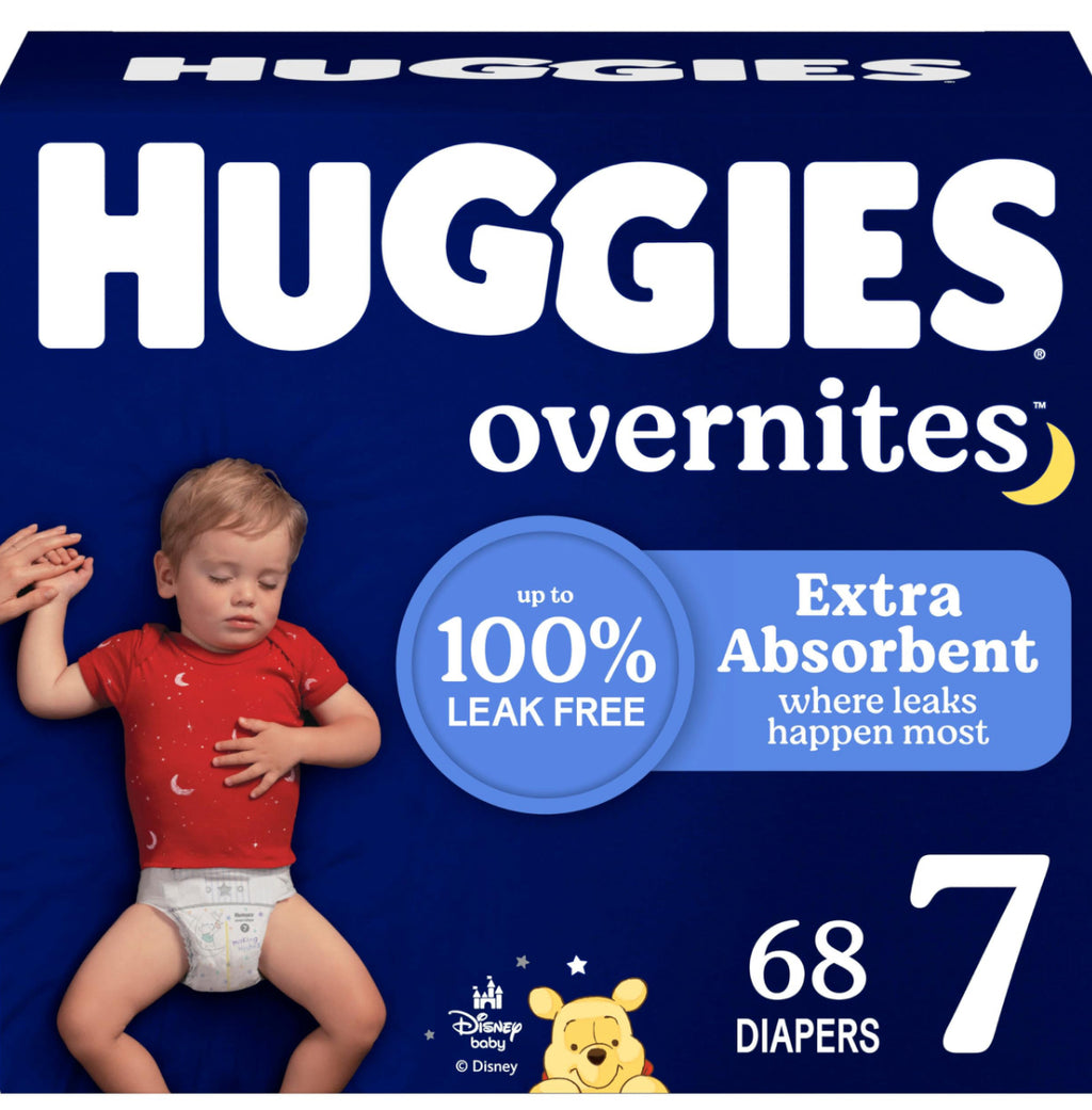 Huggies Size 7 Overnites Baby Diapers: Overnight Diapers, Size 7 (41+ Lbs), 68 Ct (2 Packs Of 34), Packaging May Vary