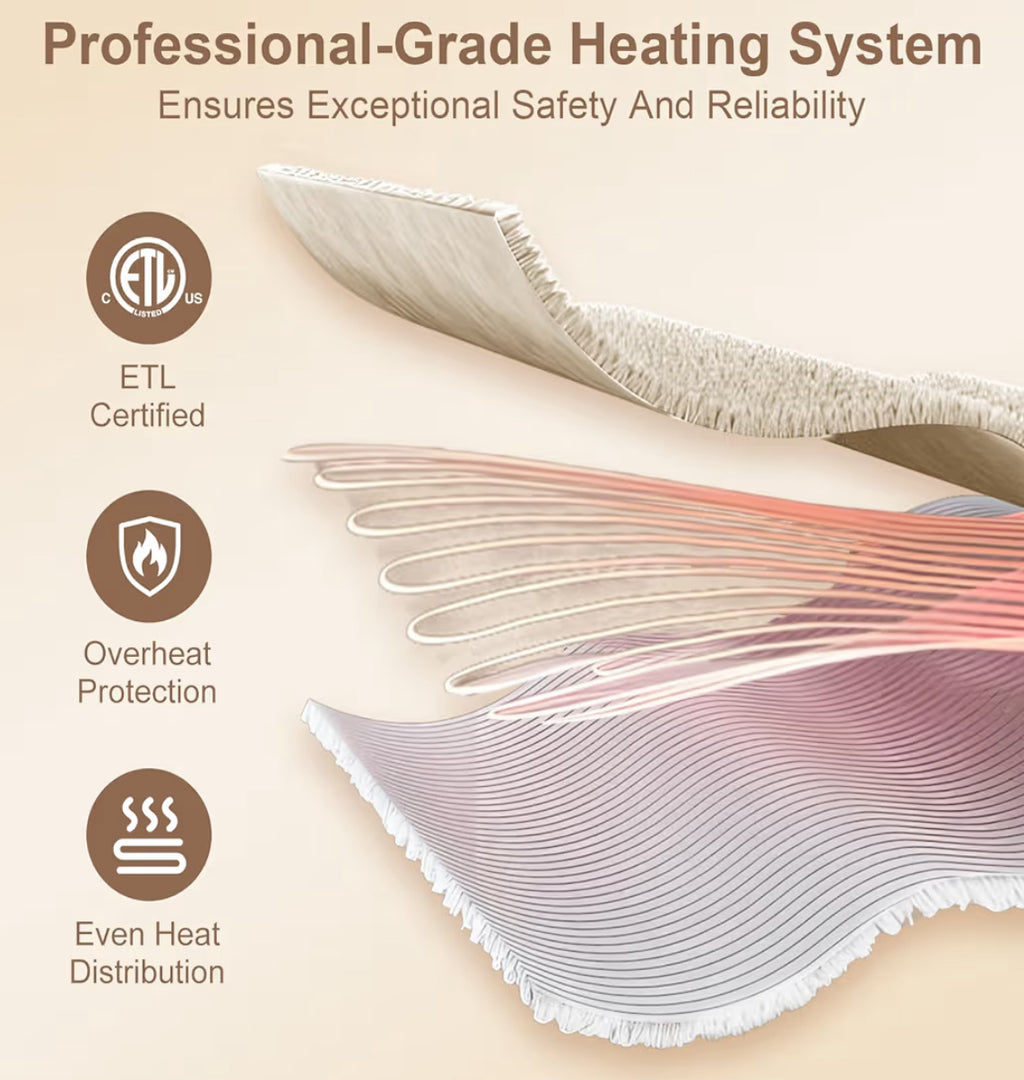 FVERWAG Electric Blanket King Size Dual Control - Heated Blanket With 5 Heat Settings, 10 Hours Auto Off, Overheat Protection, Washable Heating Blankets Gift For Mom 100" X 90", White