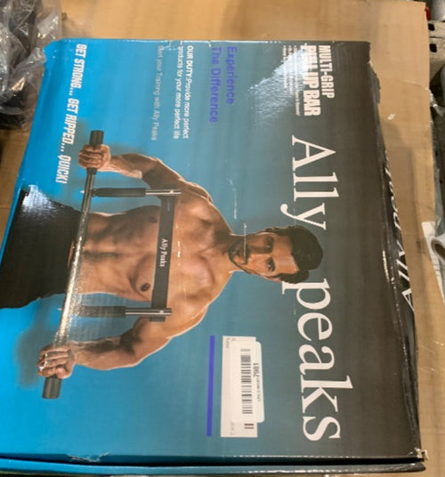 ALLY PEAKS Pull Up Bar Thickened Steel Pipe Super Heavy Duty Steel Frame Upper Workout Bar| Multi-Grip Strength For Doorway | Indoor Chin-Up Bar Fitness Trainer For Home Gym Portable (Silver2)