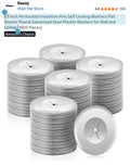 Dunzy 1.5 Inch Perforated Insulation Pins Self Locking Washers Flat Washer Round Galvanized Steel Plaster Washers for Wall and Ceiling