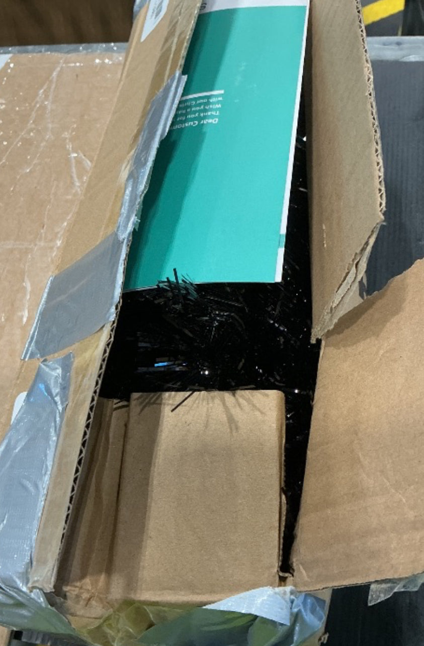 Santanelo 4ft Lighted Halloween Black Christmas Tree, Artificial Christmas Tree With Lights,Small Snowy Artificial Xmas Tree For Home, Mini Table Tree Not Pre Lite,Shops And Holiday Decoration