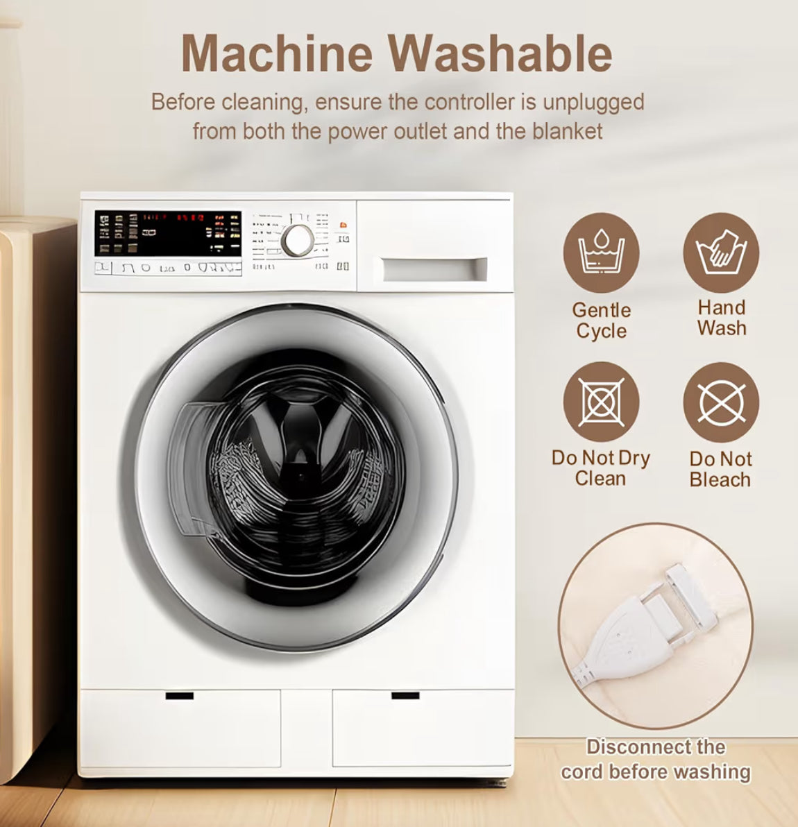 FVERWAG Electric Blanket King Size Dual Control - Heated Blanket With 5 Heat Settings, 10 Hours Auto Off, Overheat Protection, Washable Heating Blankets Gift For Mom 100" X 90", White