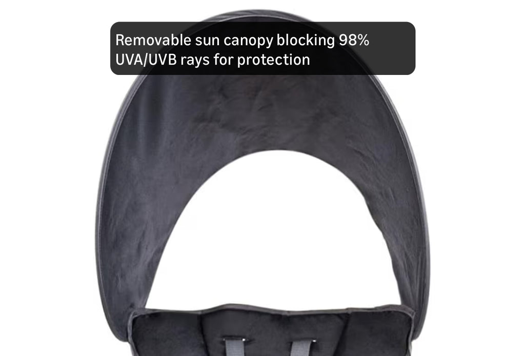 Baby Delight Go with Me Uplift Deluxe Portable High Chair | Sun Canopy | Indoor and Outdoor | Grey