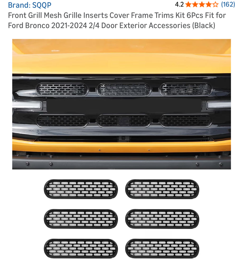Front Grill Mesh Inserts