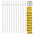 12 Pack Station Hanging Merchandise Strips with S Hooks, 12 Stations Plastic Display Strpis for Retail Display with Label Header