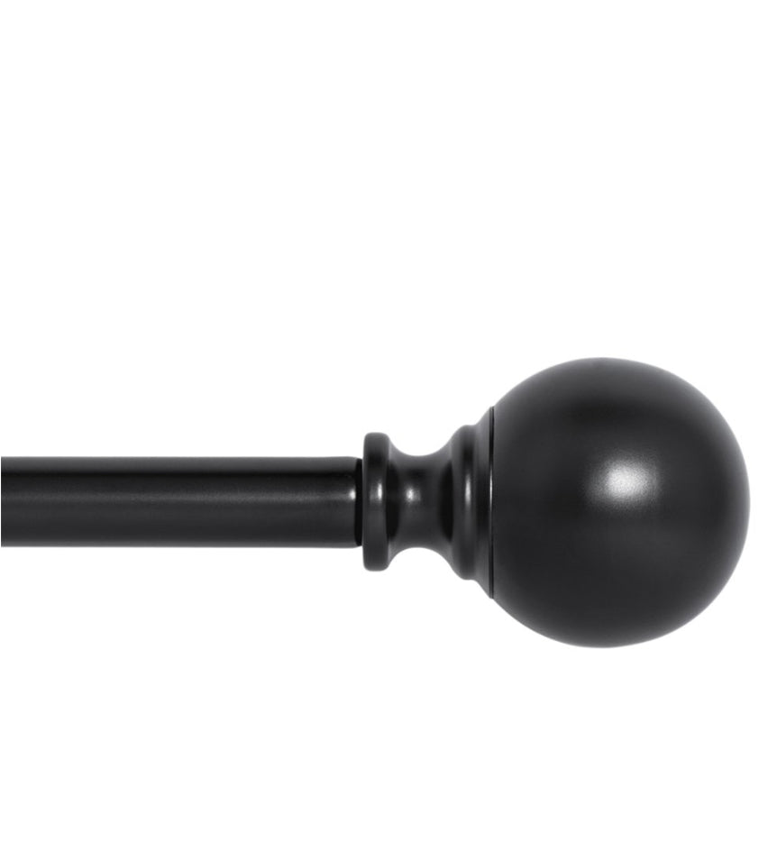 Ivilon Drapery Treatment Window Curtain Rod - Ball Style, 72 To 144 Inch. Color Black